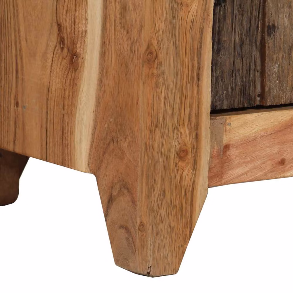 Berkfield Home Rustic Sideboard in Brown Solid Acacia and Reclaimed Wood, W/D/H: 55 x 33 x 75 cm – 3