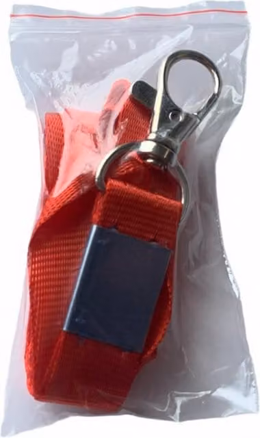 Foska Box of 50 Red Nylon Lanyards with Metal Swivel Clasp Hook Clip for Adults, Length: 88 cm