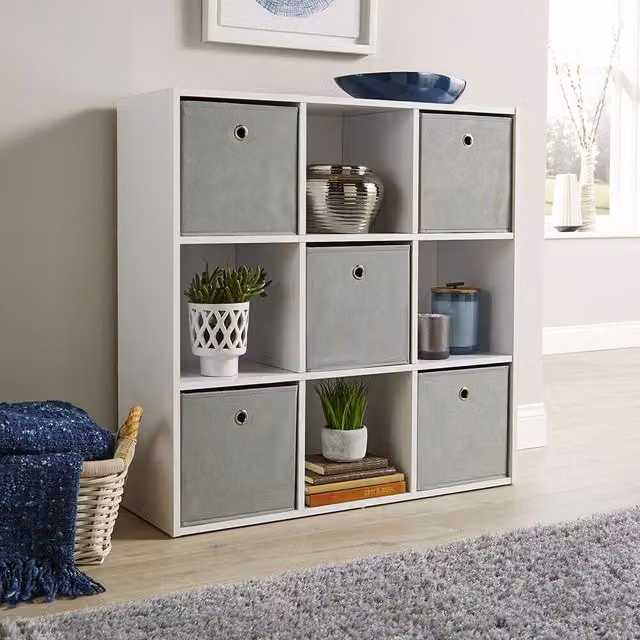 Home Source 9 Cube Freestanding Storage Shelf Unit in White