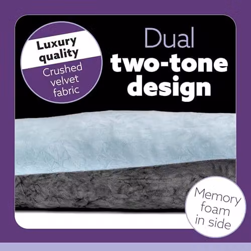 Aamira U Shaped Memory Foam Pregnancy Pillow in Blue and Grey Velvet – 5