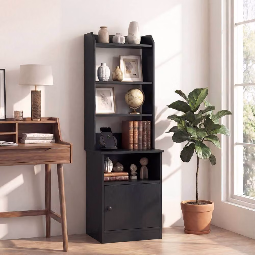 Costway 6-Tier Wooden Nightstand and Home Organiser Storage Cabinet in Black – 6