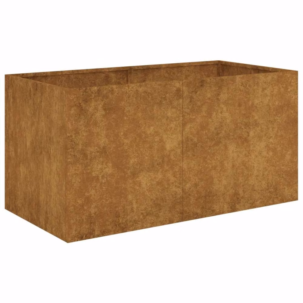 Berkfield Home Brown Corten Steel Planter Tub, W/D/H: 80 x 40 x 40 cm – 2