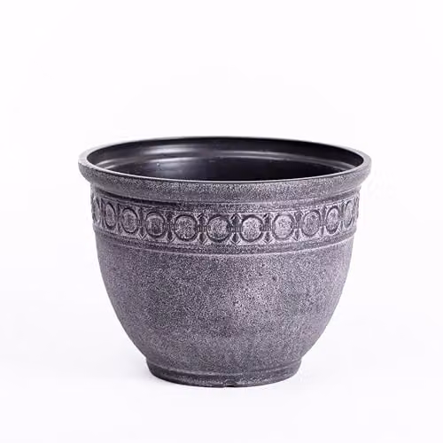 Garden Gear Athena Antique Stone Effect Mediterranean Style Planter, Grey, H 35.0 cm x W 35.0 cm x D 25.5 cm – 1