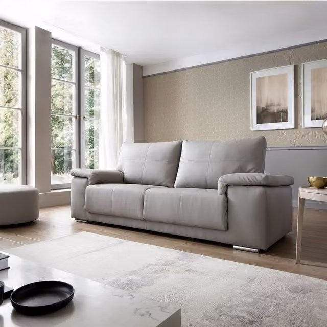 Abakus Direct Texas 3 Seater Sofa in Light Grey