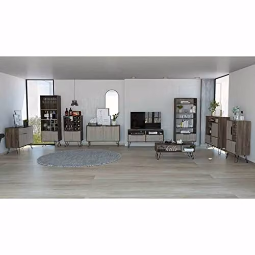Core Products Nevada Smoked Oak Display Bookcase with Hinged Door and Internal Shelves, W/D/H: 72.3 x 38.0 x 171.2 cm – 4
