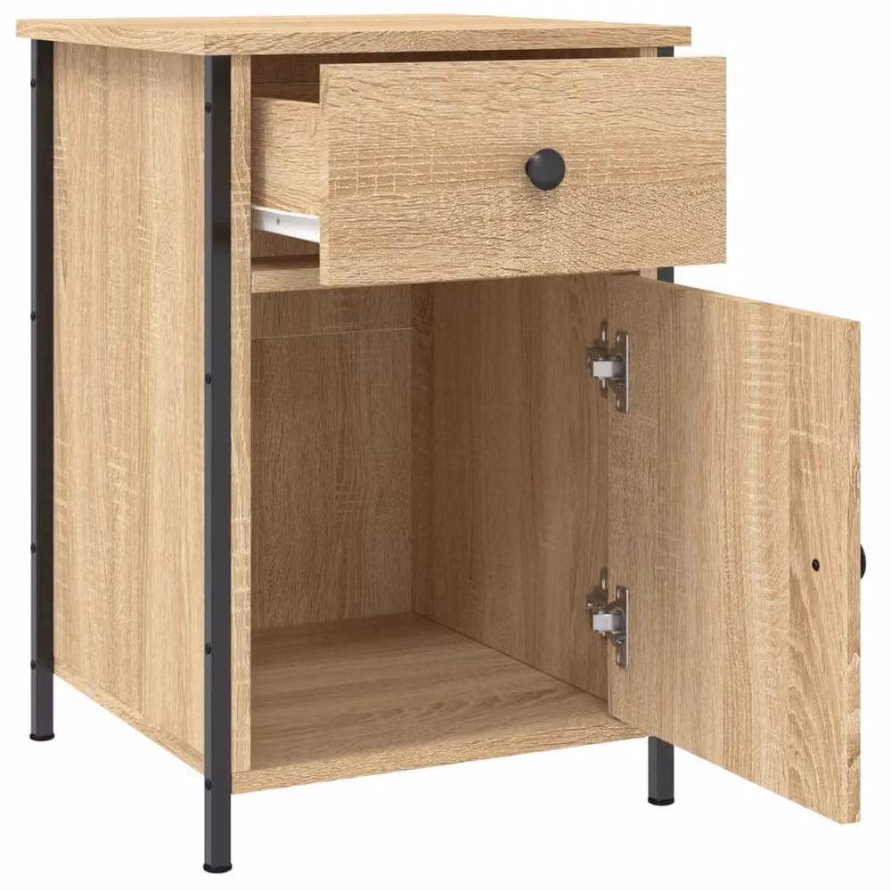 Berkfield Home Set of 2 Sonoma Oak Bedside Cabinets in Brown, W/D/H: 40 x 42 x 60 cm – 3