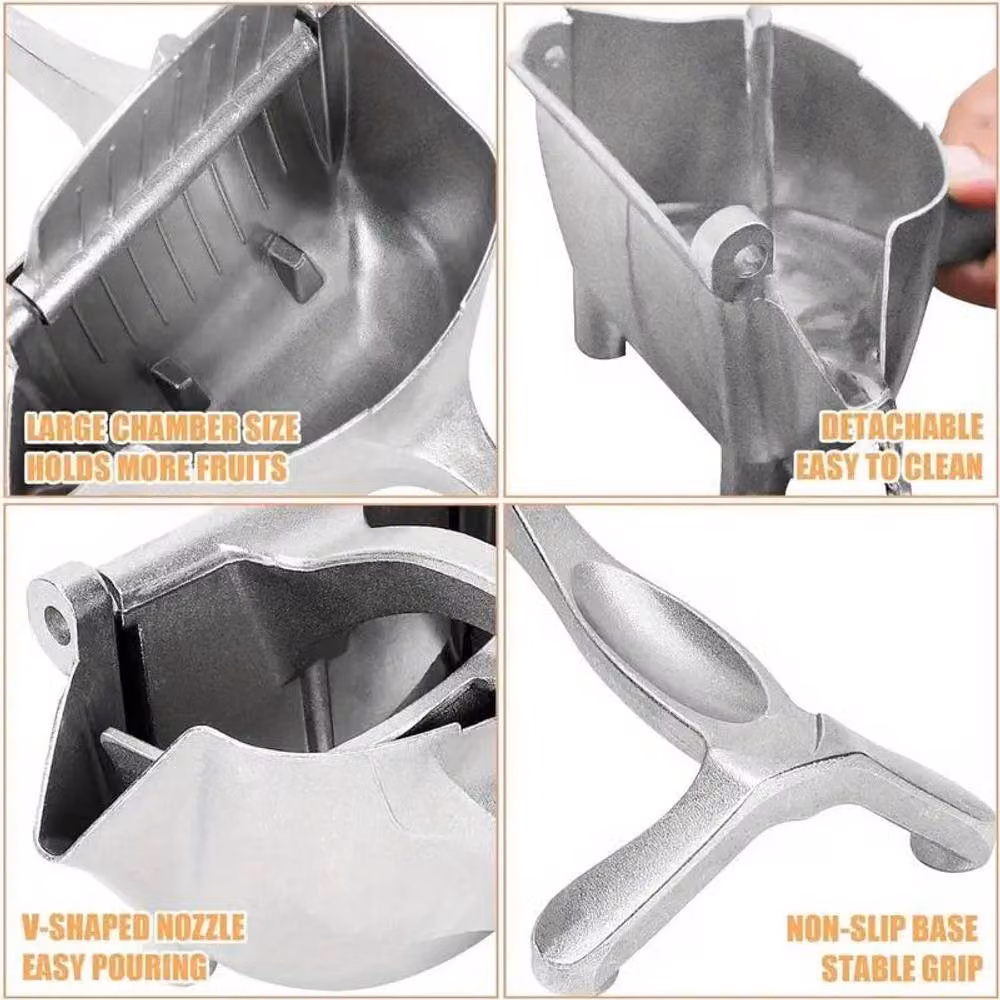 Dyzi Heavy Duty Manual Citrus Juicer Hand Press Squeezer in Silver – 4