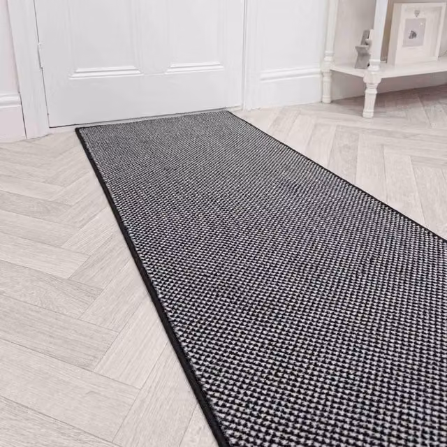 runrug Hazy Hallway Carpet Runner Rug in Black, W/D/H: 60 x 330 cm, 9mm Pile Height – 1