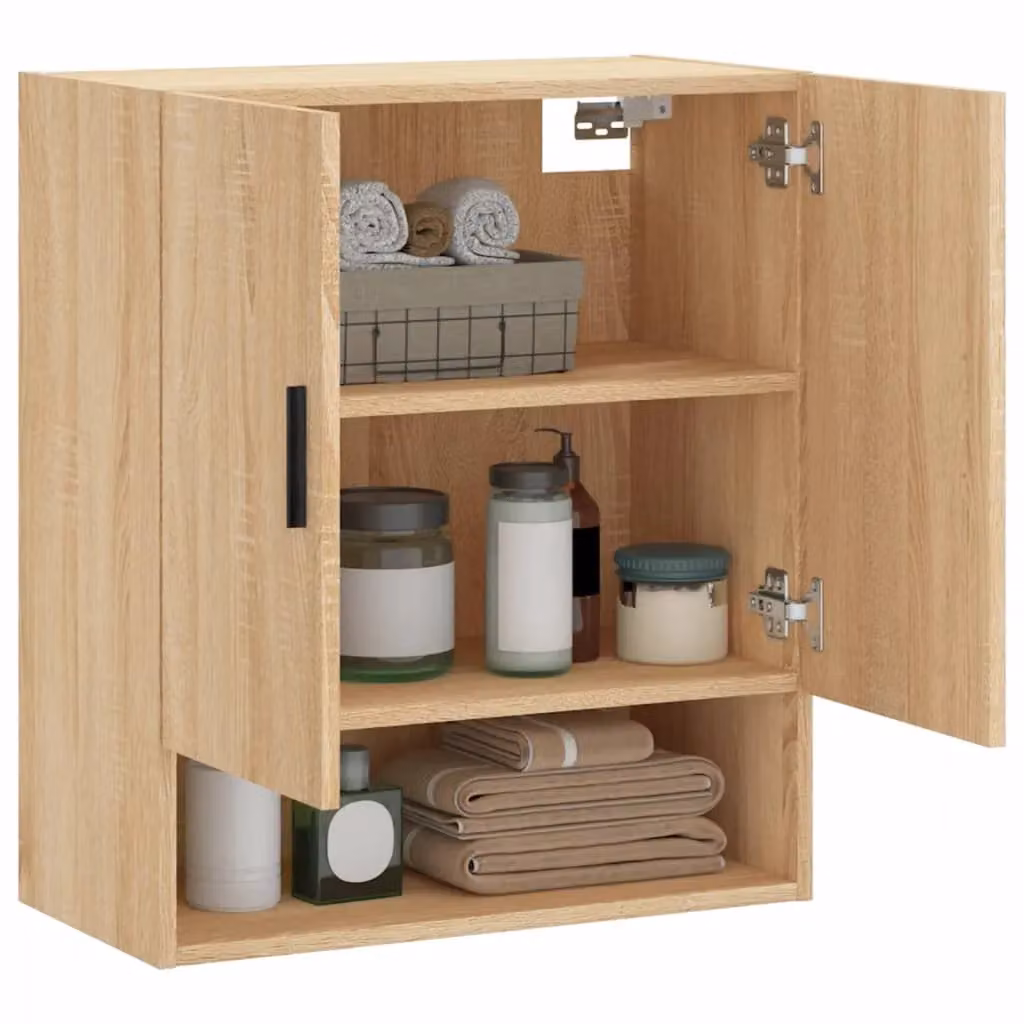 Berkfield Home Sonoma Oak Wall Cabinet in Brown, W/D/H: 60 x 31 x 70 cm – 3