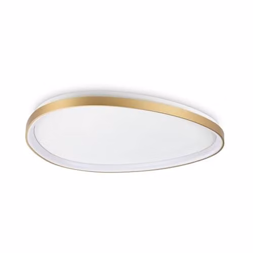 Ideal Lux Gemini Integrated LED Semi Flush Ceiling Light in Brass with 5400Lm Warm White Output, Diameter: 81 cm