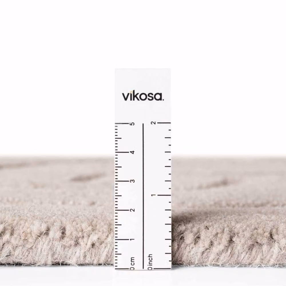 Vikosa Arcura Abstract Wool Round Rug in Light Grey, Diameter: 200 cm – 3
