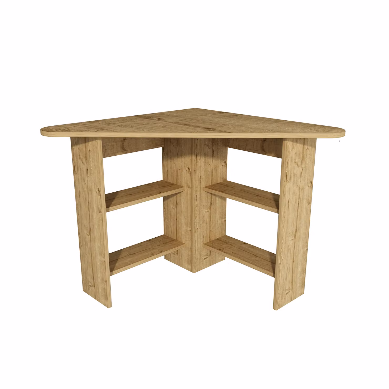 Destina Home Modern Corner Computer Desk with Shelves in Brown – 2