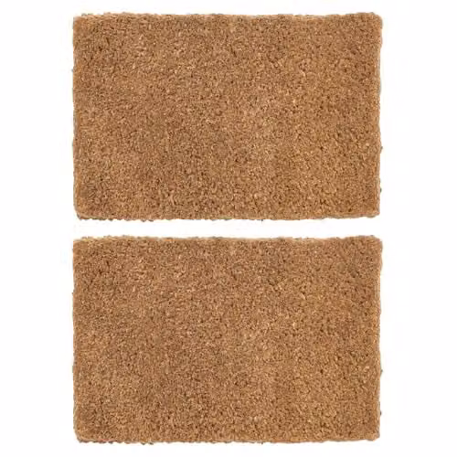 Nicola Spring Handmade Coir Door Mats, Pack of 2, Brown and Beige, W: 60 cm, D: 40 cm