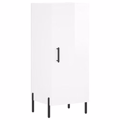 vidaXL Modern High Gloss White Sideboard W/D/H: 34.5 x 34.0 x 90.0 cm