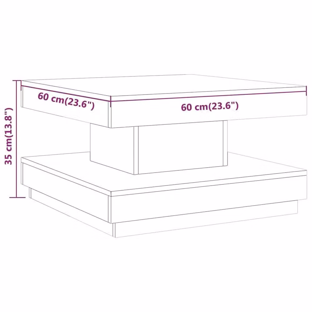 Berkfield Home Modern Square Coffee Table in Grey MDF, W/D/H: 60 x 60 x 35 cm – 4