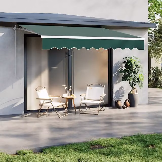 Breeins Green Retractable Outdoor Awning for Windows and Doors