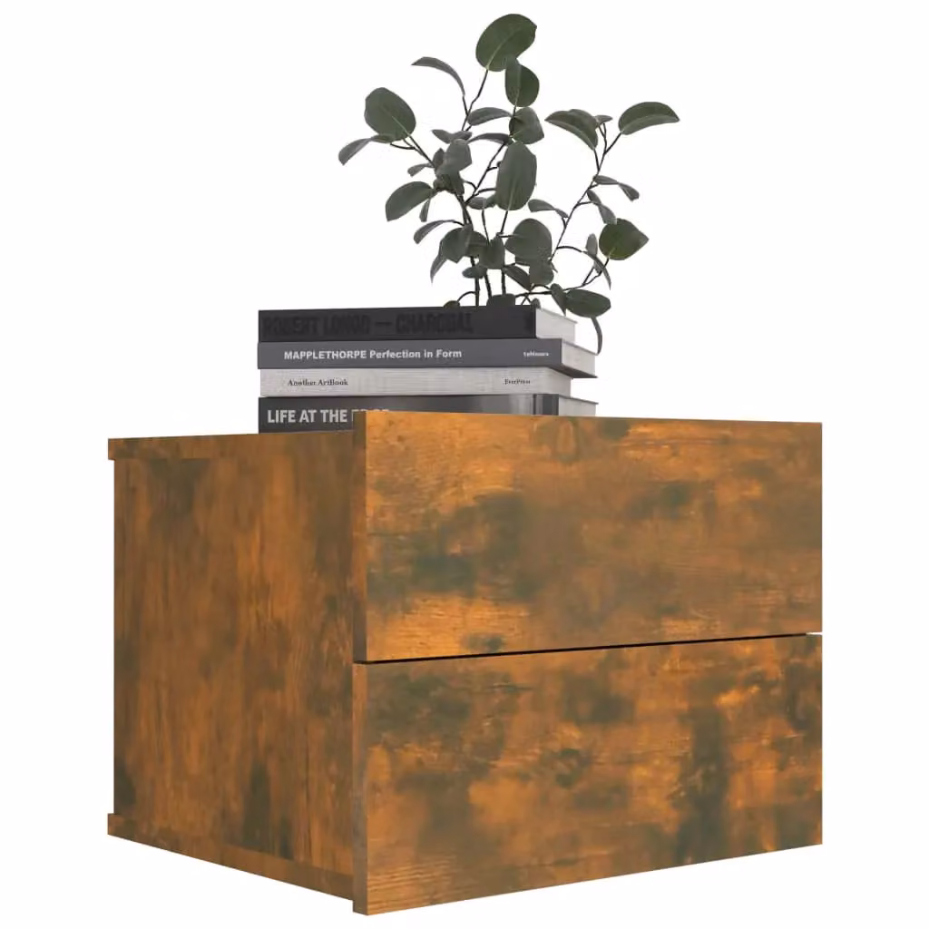 Berkfield Home Smoked Oak Bedside Cabinet in Brown, W/D/H: 40 x 30 x 30 cm – 3