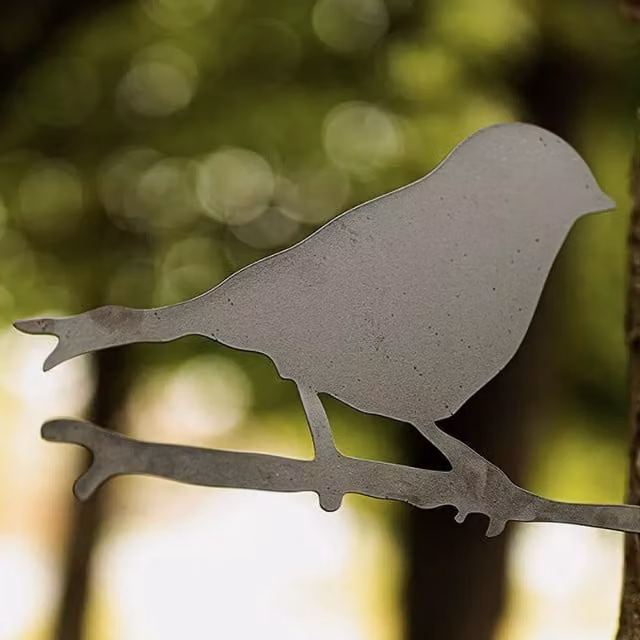 Garden Mile Black Metal Bird Silhouette Tree Decoration, Height: 15 cm