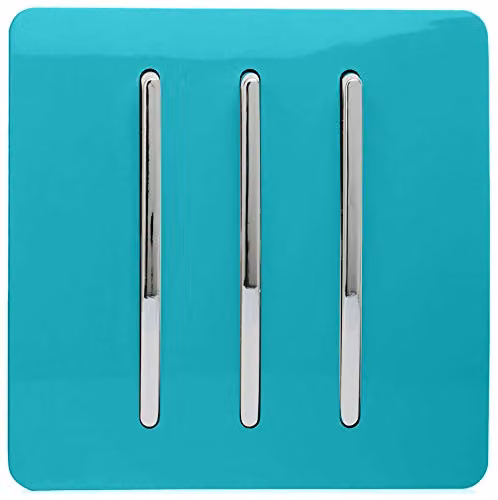 Trendi Modern Plastic Single Plate Flush Mains Switch in Petrol Green – 2