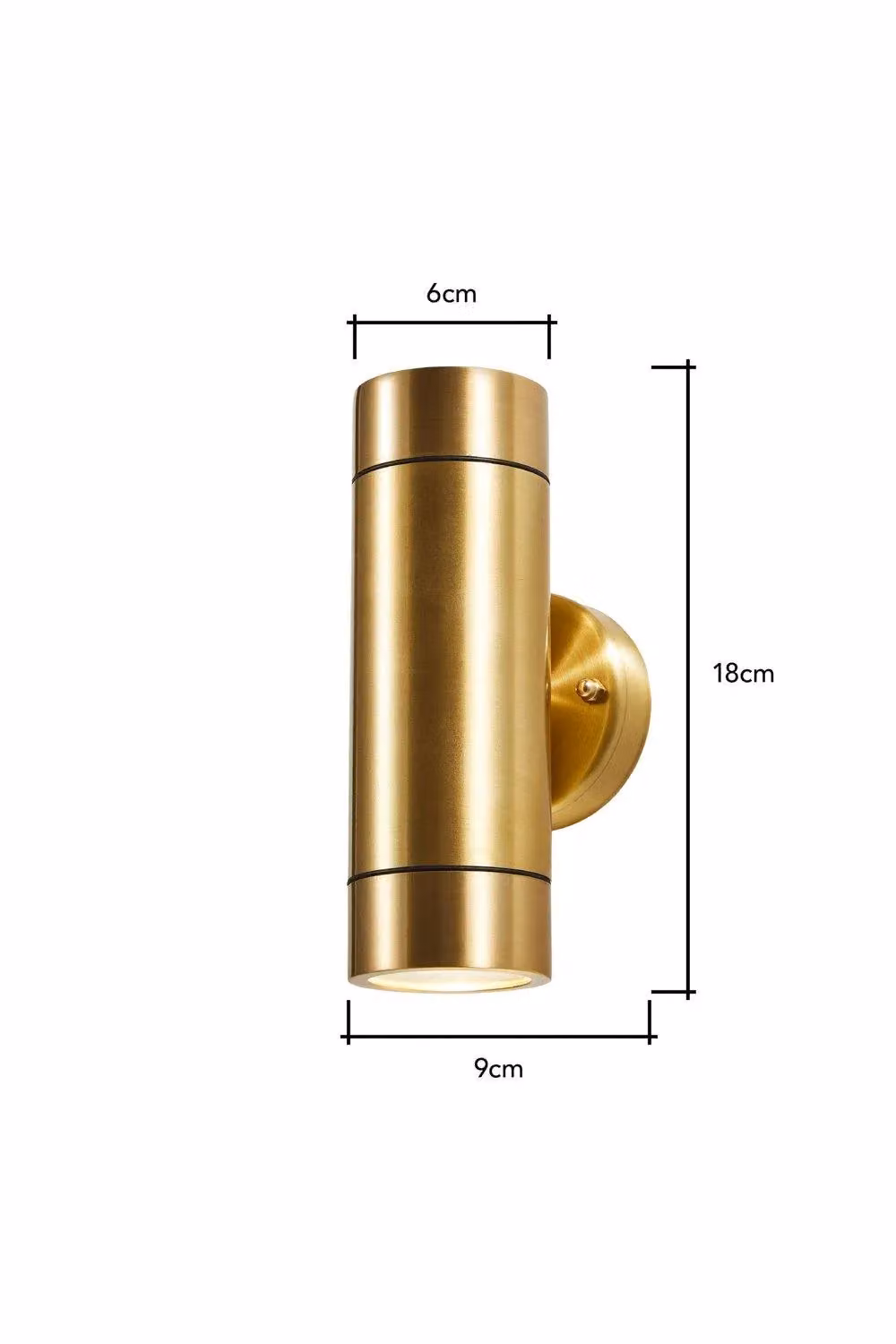 BHS Lighting Bruce Modern Up and Down Outdoor Wall Light in Gold/Brass – 3