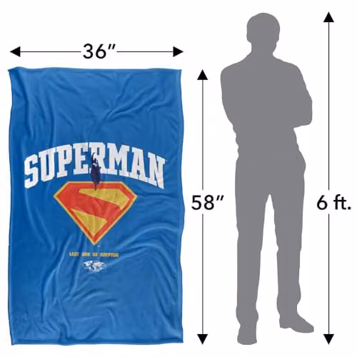 Warner Bros. Superman 2025 College Logo Super Soft Fleece Throw Blanket, Multicolour, W: 91.44 cm, D: 91.44 cm – 4