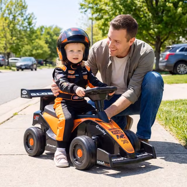 COSTWAY Orange Toddler Ride On Sliding Car with Light and Sound Effects