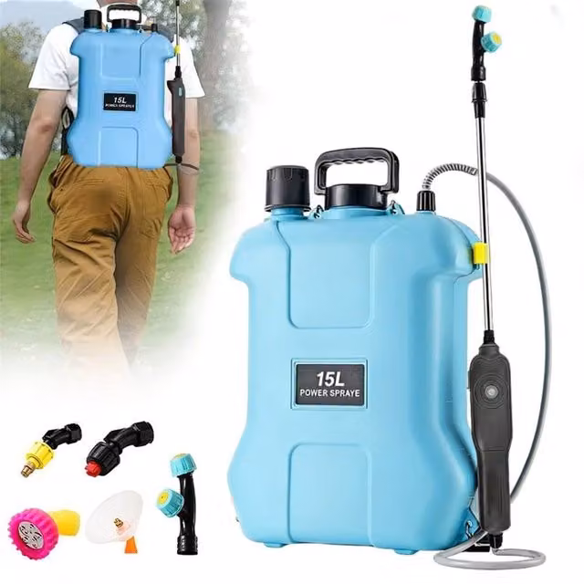 Nordara 15L Garden Pressure Sprayer Knapsack with Rechargeable Electric Pump in Blue – 1