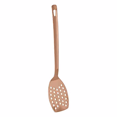 Orsina Stainless Steel Slotted Turner with Rose Gold Finish and Hanging Loop, W/D/H: 8 x 4 x 33 cm