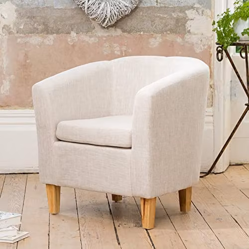 Artemis Home Alderwood Beige Fabric Tub Chair Armchair, Width: 68 cm – 1
