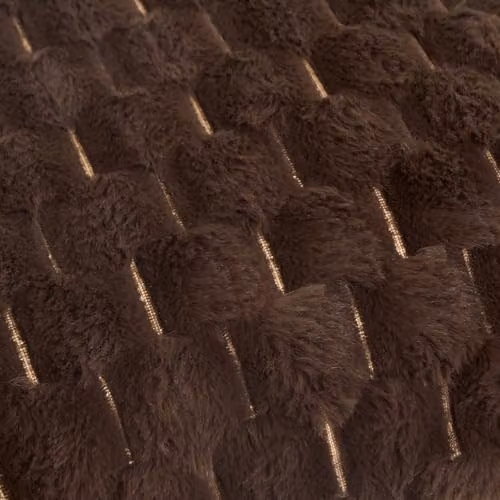 OHS Set of 2 Waffle Faux Fur Square Cushion Covers, Chocolate, W/D/H: 45 x 45 x 45 cm – 4