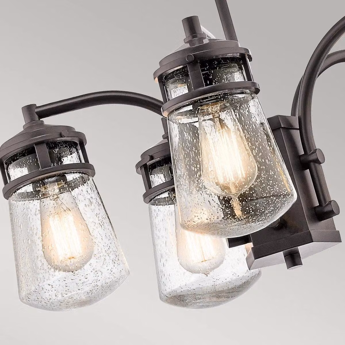 Netlighting Lyndon 5 Light Outdoor Chandelier Pendant in Bronze with Transparent Glass, IP44, E27, Height Adjustable – 3