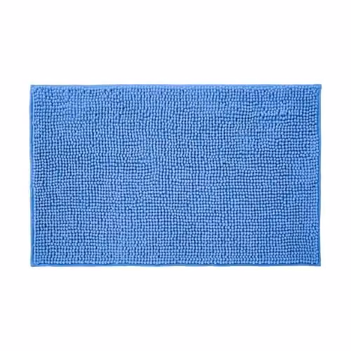 Allure Bath Fashions Blue Chenille Microfibre Non-Slip Bath Mat, W: 60 cm, D: 90 cm – 1
