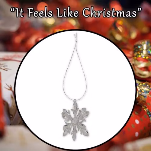 VFM e-Store Silver Hanging Snowflake Christmas Decoration, W: 9 cm, H: 15 cm – 6