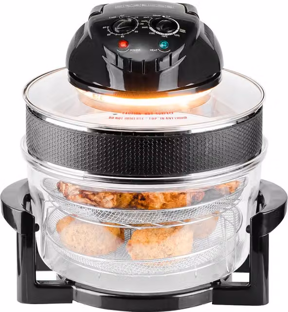 Innoteck 17L Halogen Air Fryer with Hot Air Grill and Timer, Black