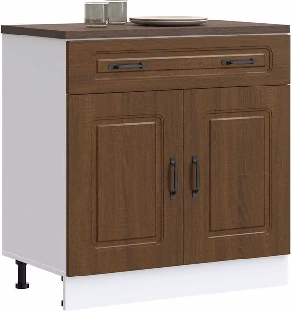 Berkfield Home Kalmar Kitchen Base Cabinet in Brown Oak Engineered Wood