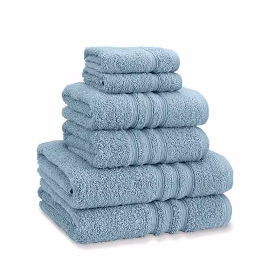 Catherine Lansfield 6 Piece Blue Cotton Towel Bale Set