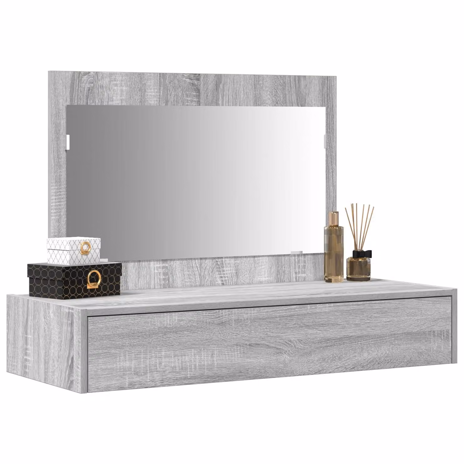 Berkfield Home Wall Hanging Dressing Table in Grey Sonoma, W/D/H: 100 x 40 x 70 cm – 2