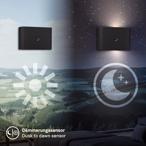 Briloner Rechargeable LED Wall Light with Motion Sensor and Up & Down Lighting, Black, W/D/H: 16 x 9.5 x 6.5 cm – 5