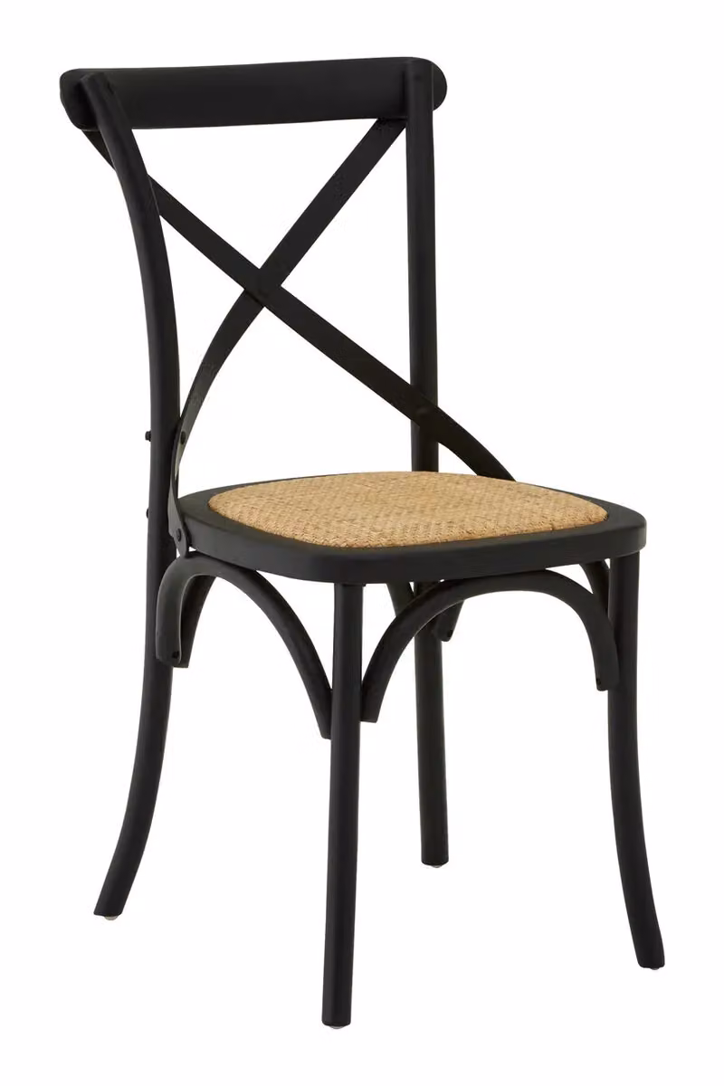 Orsina Modern Black Oak Wood and Rattan Dining Chair – 3