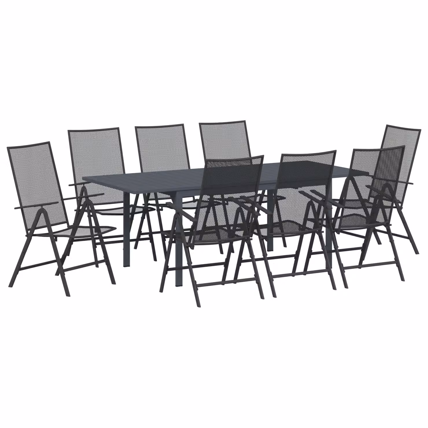 Berkfield Home 9 Piece Modern Hallway Furniture Set in Anthracite and Black Steel – 2