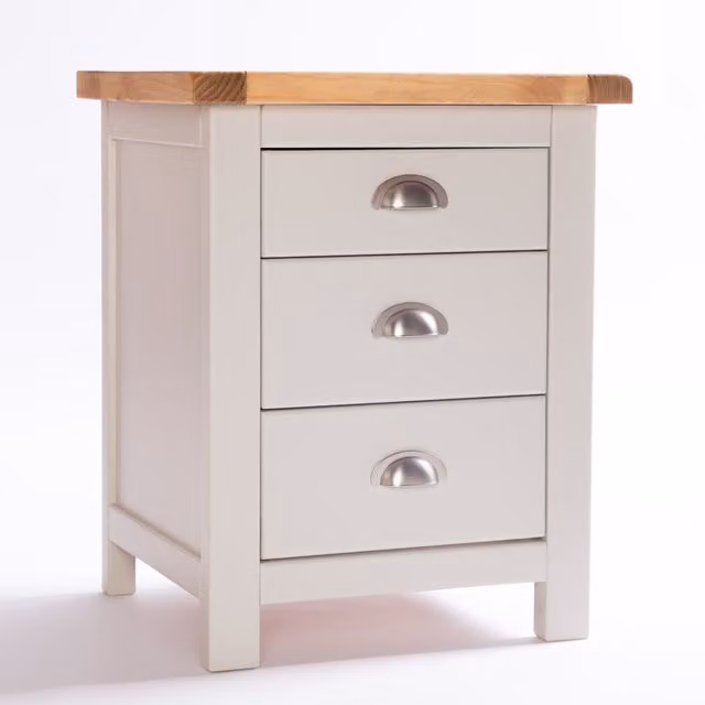 Cabinet Bits Argenta 3 Drawer Bedside Cabinet in Grey