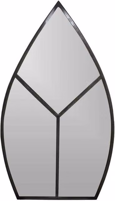 Lemon Pavilion Furniture and Decor Leaf Arch Outdoor Glass Mirror in Black, W50 x H90 x D1 cm – 1