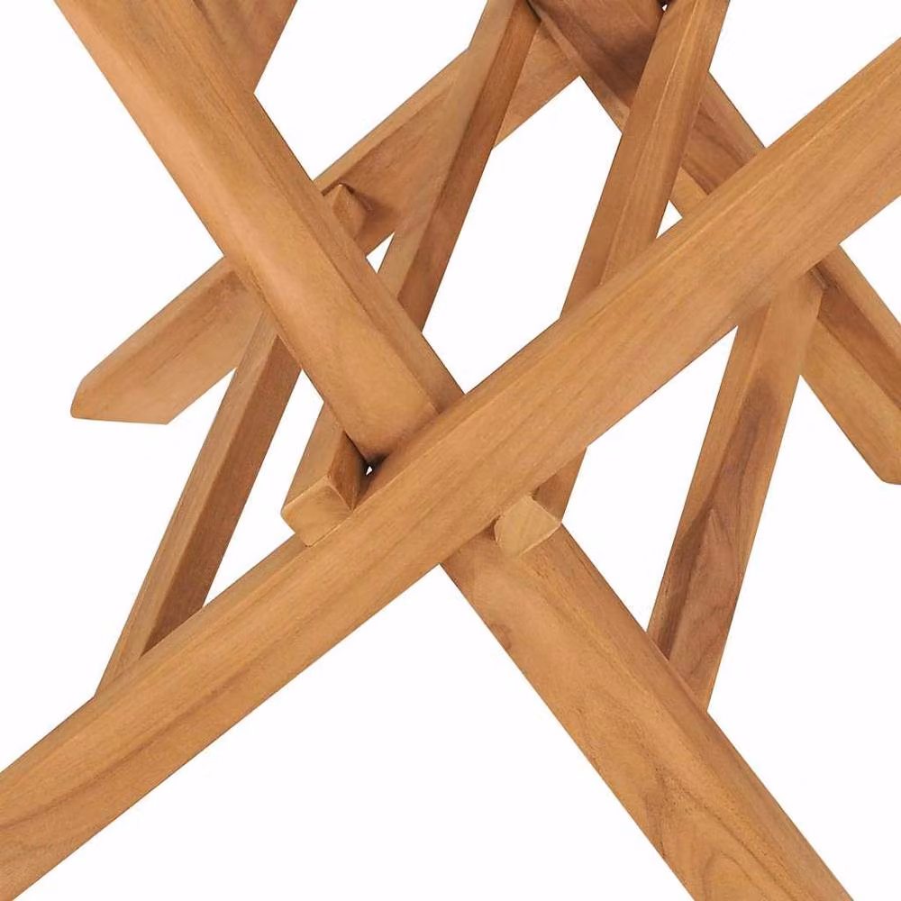 Berkfield Home Beautiful Folding Garden Chairs, Set of 2, Solid Teak Wood, Brown – 4