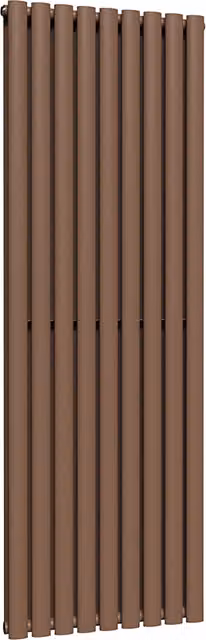 Lux Heat Oval Coloured Vertical Radiator in Brown, H 160 cm x W 54 cm