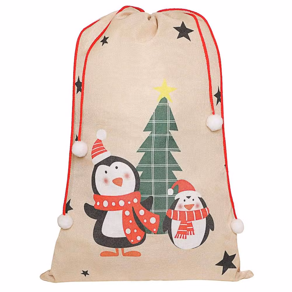 Dibor Penguin Pals Giant Children's Christmas Gift Sack in Beige – 2