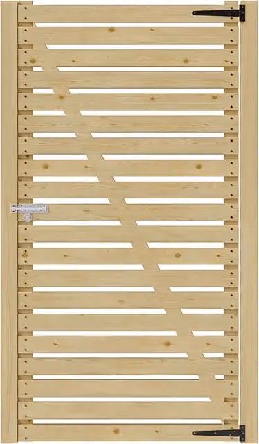 Darphe Semi-Transparent Brown and Beige Wooden Garden Gate