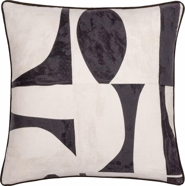 Make it a Home Carro Abstract Piped Square Cushion in Black and White Polyester