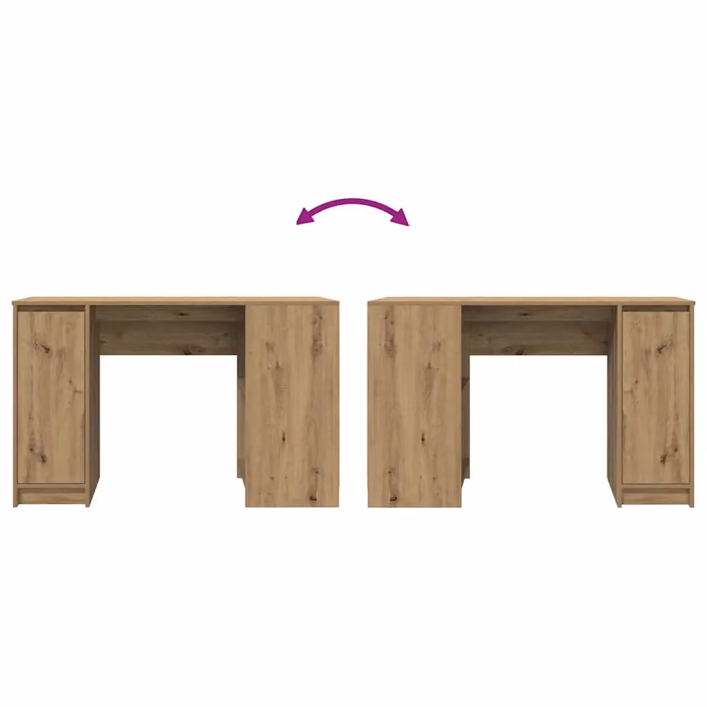 Berkfield Artisan Oak Secretary Desk in Brown, W/D/H: 120 x 42 x 76 cm – 3