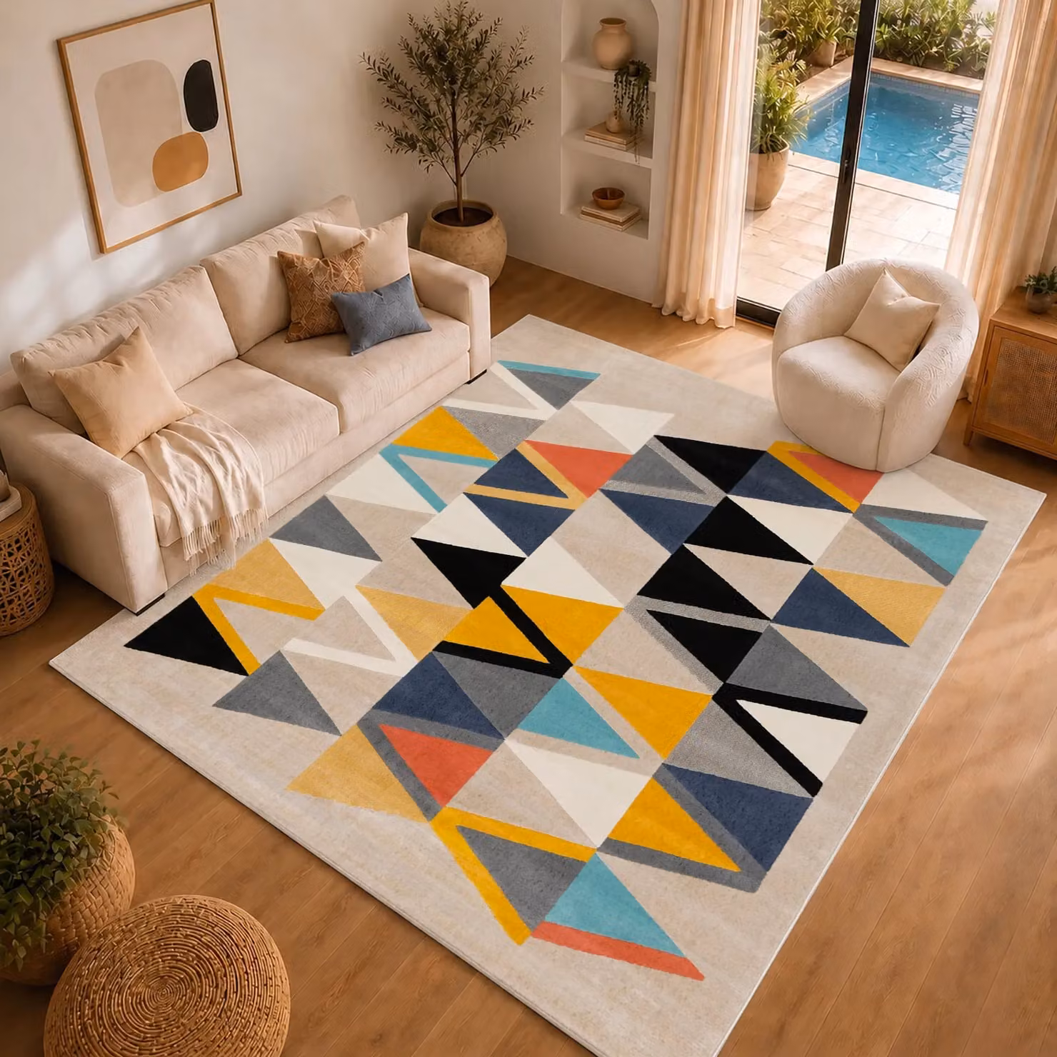 Livabliss City Geometric Modern Rectangular Rug in Taupe, W/D/H: 80 x 220 cm – 9