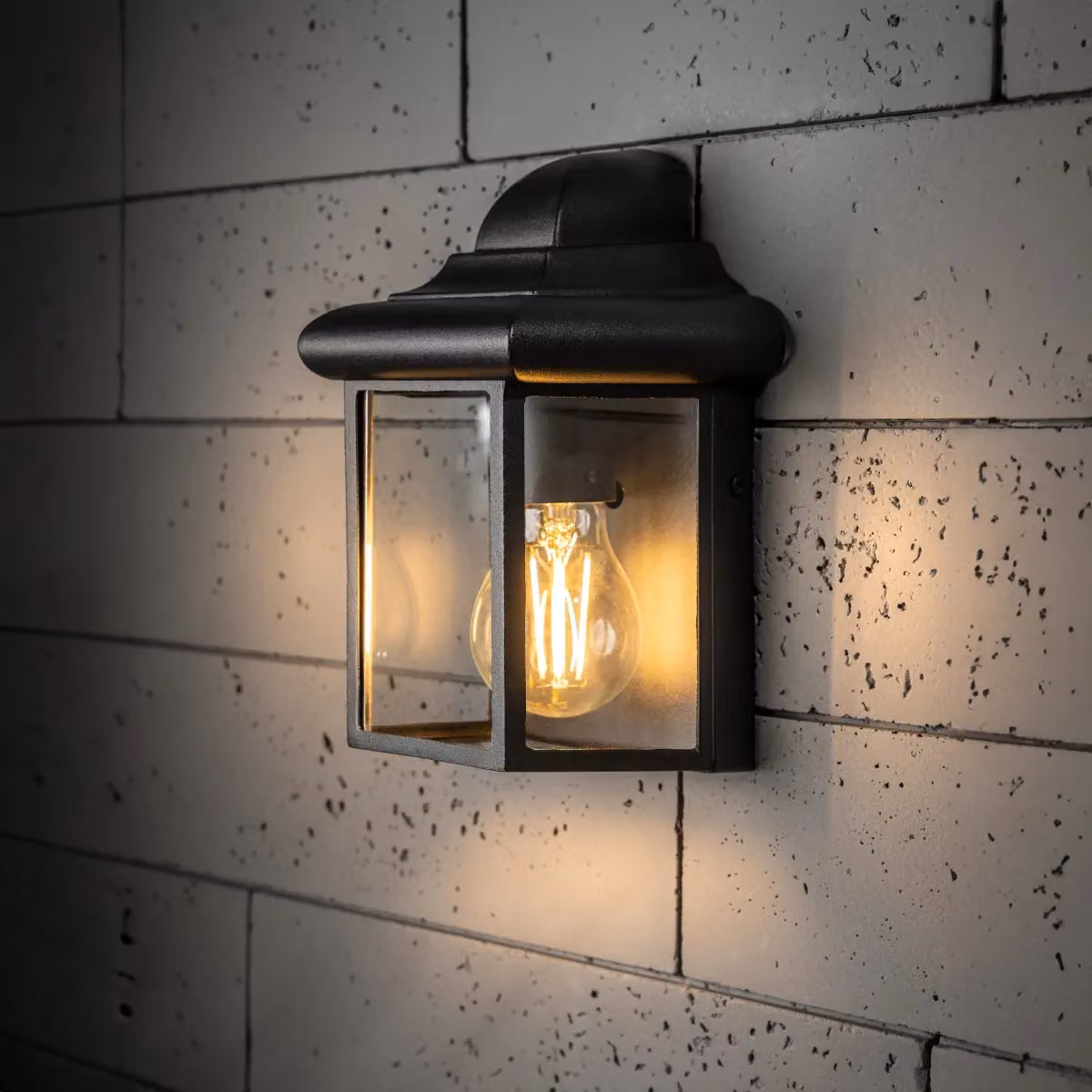 CGC Lighting Camila Black Modern Outdoor Wall Lantern with Transparent Glass Diffuser – 2